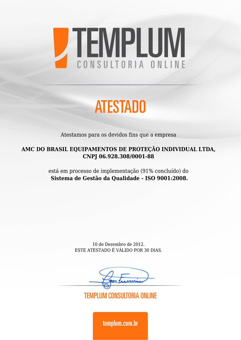 Rumo a ISO 9001:2008 - AMC do Brasil